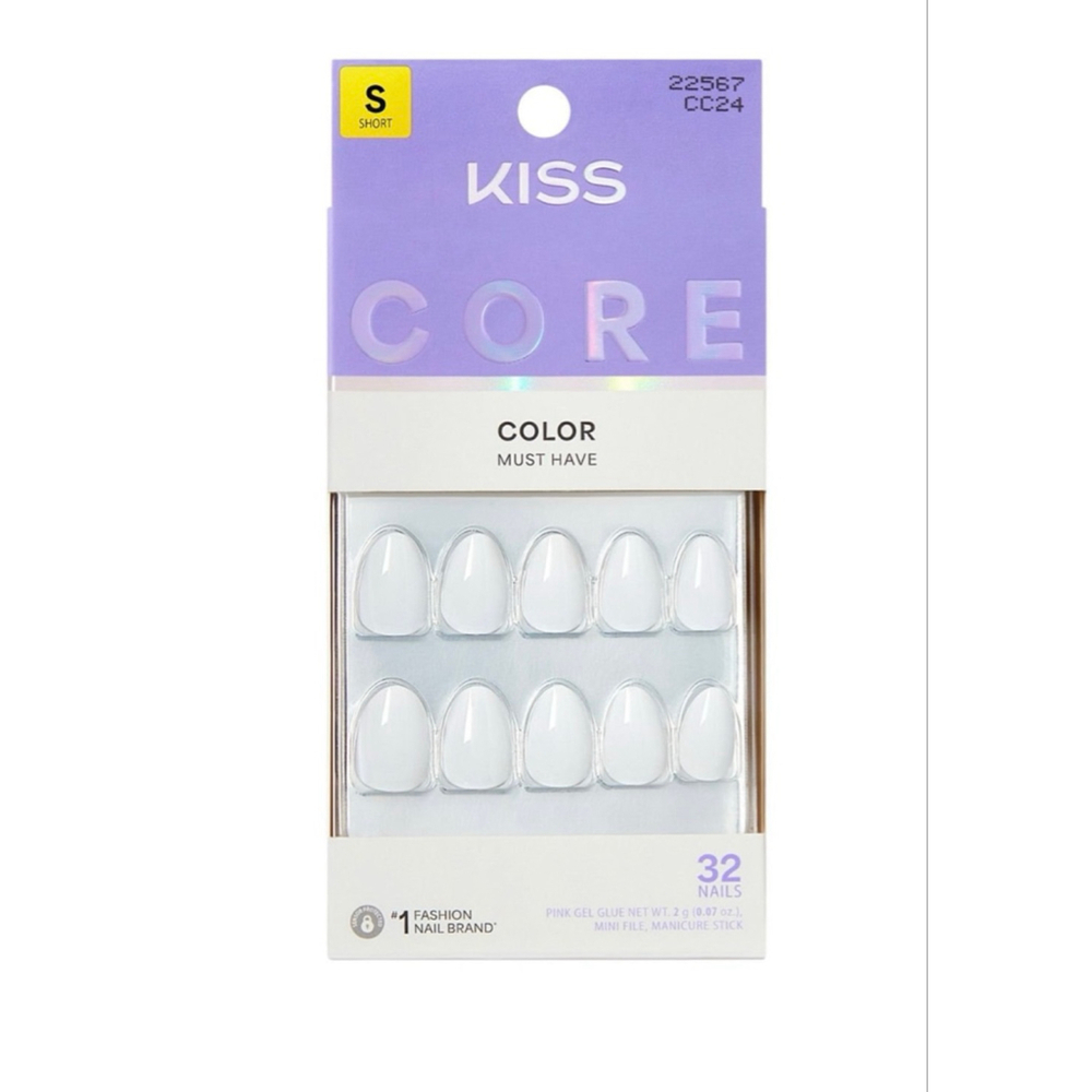 New Women's KISS Short White Press-On Nails